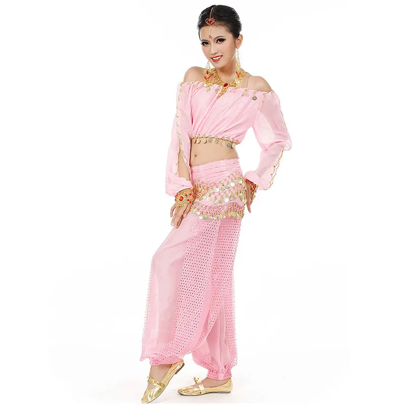 Conjunto de traje de danza del vientre para mujer, traje de princesa Noble, Bollywood, Jasmine, Cosplay, actuación en escenario, Rave, árabe, indio