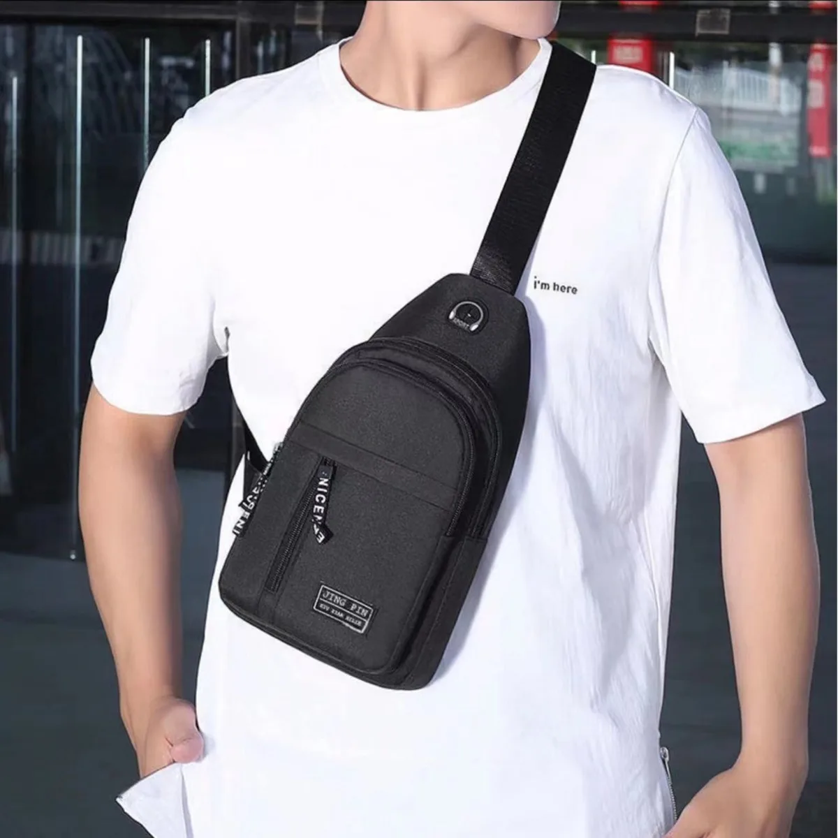 Mochila impermeable para hombre, bolsa de hombro pequeña, enviar cor aleatória