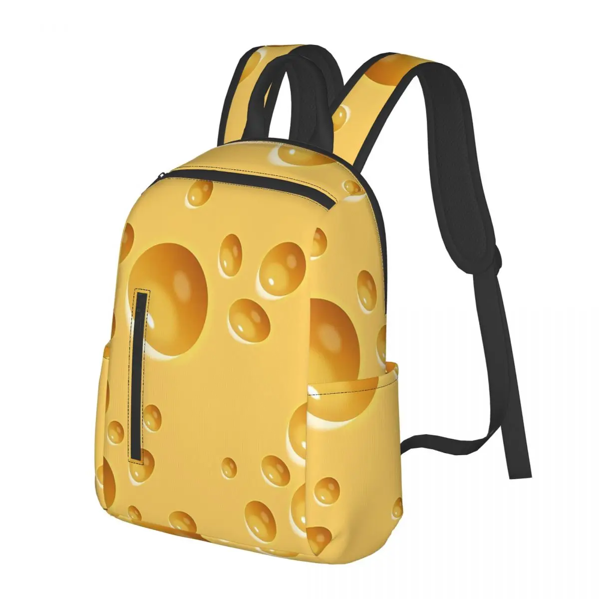 Cartoon Cheese Design Student Backpack School Bag Hiking Travel Daypack for Boys Girls Bookbag Shoulder Bags
