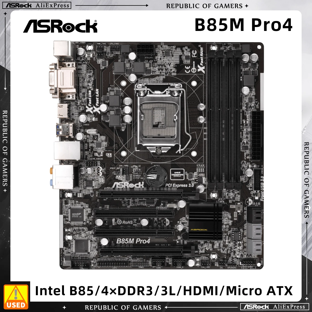 

Материнская плата ASRock B85M Pro4 Intel B85 LGA 1150 4 x DDR3 32 ГБ PCI-E 3,0 SATA3/2 HDMI DVI VGA Материнская плата Micro ATX