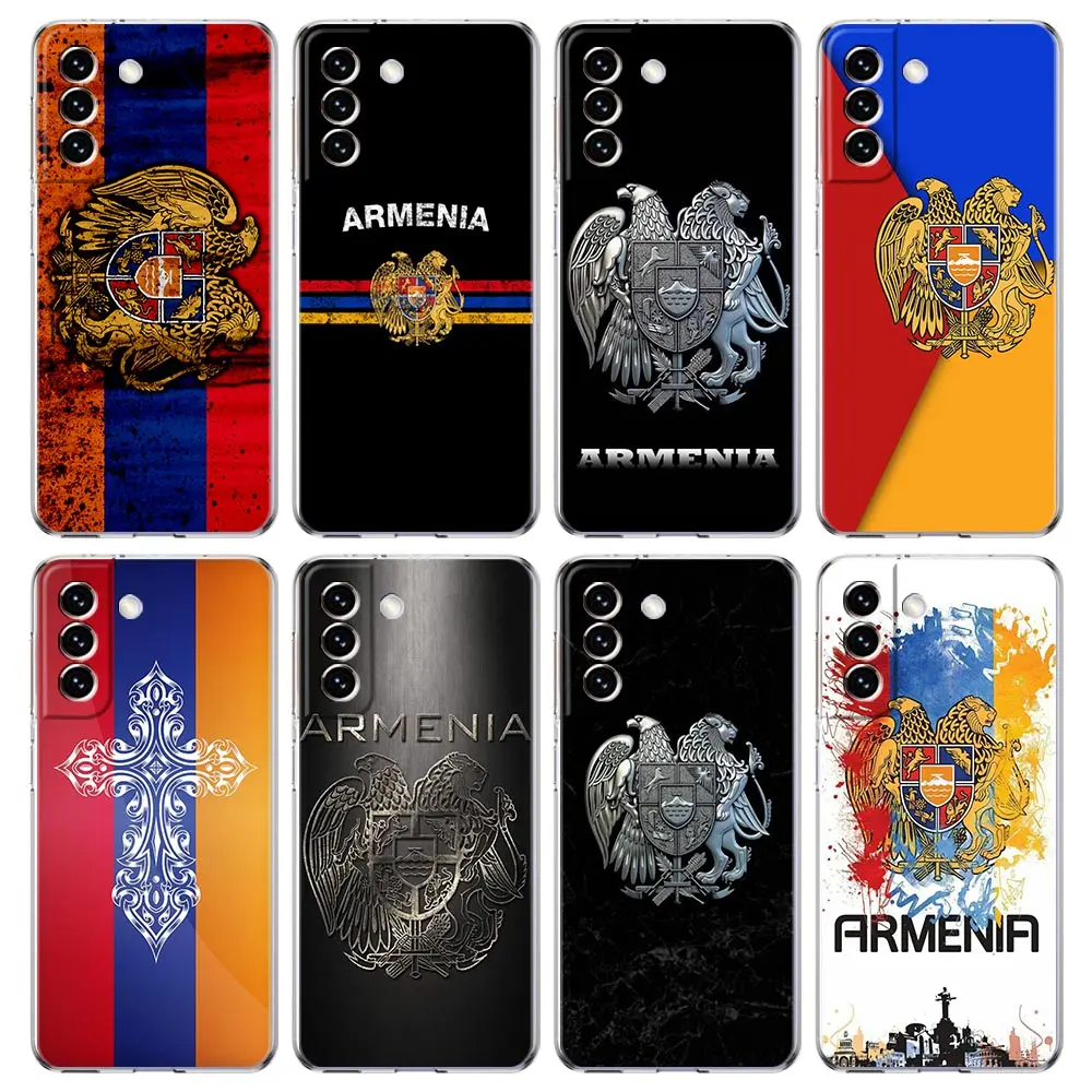 Armenia Armenian Flag Clear Silicone Phone Case For Samsung Galaxy S23 S22 5G S20 Ultra S21 FE 5G S10E S9 S8 S10 Plus Soft Cover