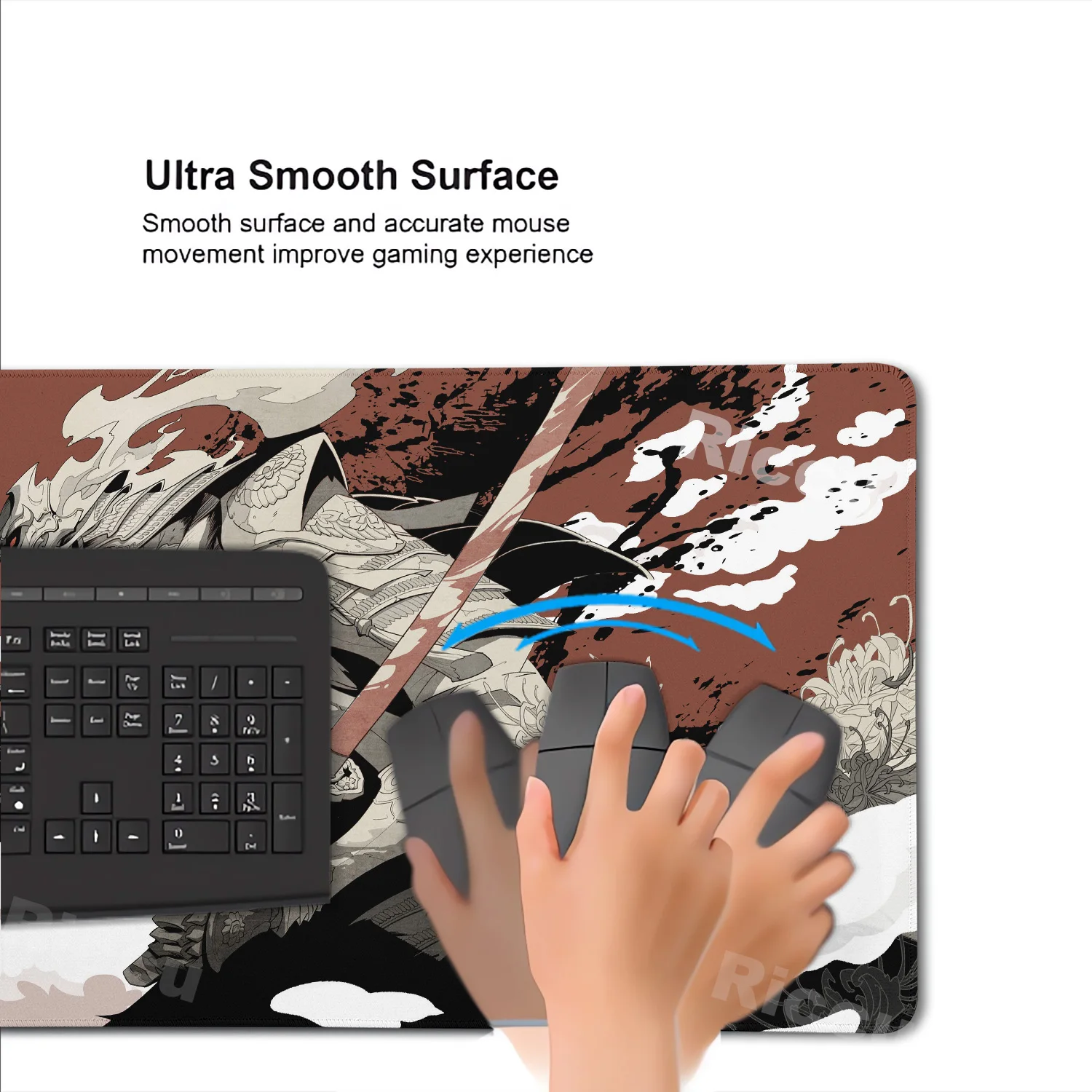 PC 주변기기 일본 사무라이 게임 마우스 패드 XXL 레드 스파이더 릴리 애니메이션 게이머 캐비닛 키보드 데스크탑 매트 카펫 고무 마우스 패드