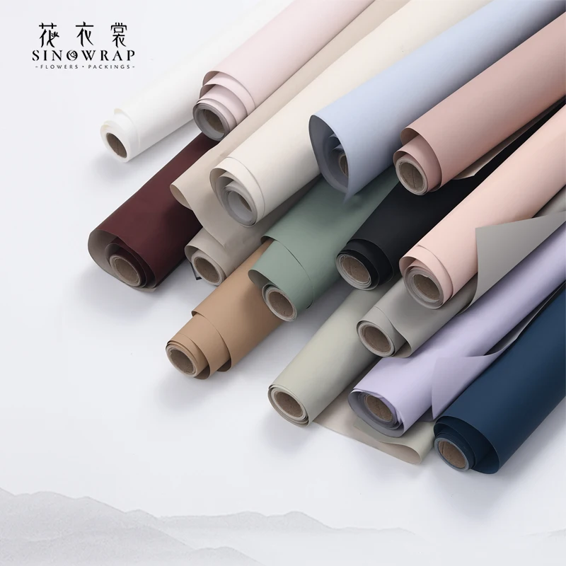 

Sinowrap 1 Roll New Material Peach Skin Velvet Papers Solid Colored Flower Wrapping Papel Bouquet Wrappers Florist Accessories