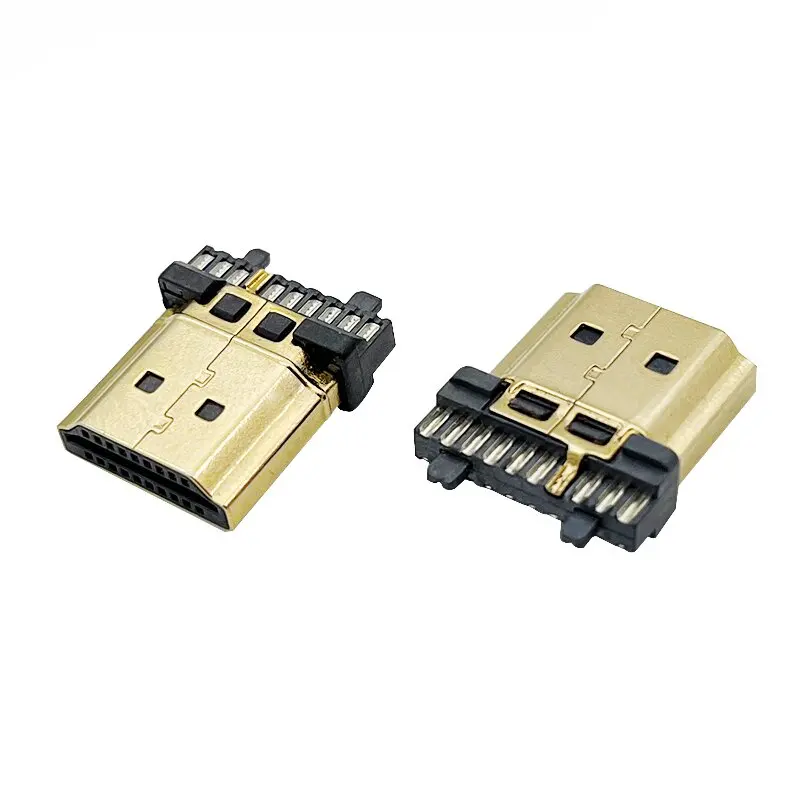 

20PCS HDMI welded wire TYPE A male 19P connector with 30awg clamp A-Type automatic welding 20Pin with ground wire