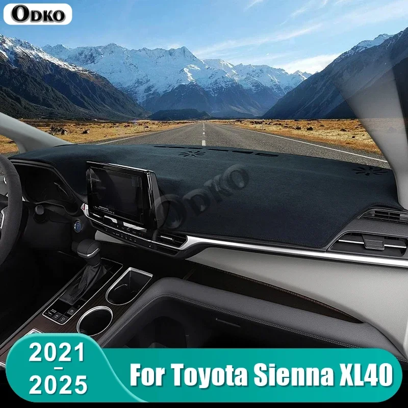 Tapis de couverture de lumière pour tableau de bord de voiture, pare-soleil antidérapant, accessoires pour Toyota Sienna XL40 Hybrid 2021 2022 2023 2024 2025