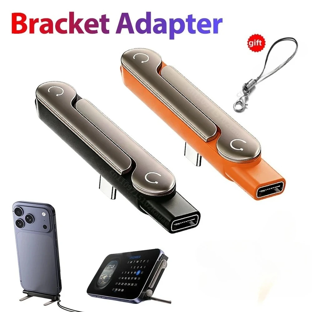 

Foldable Type-C Adapter with Phone Holder, 240W Fast Charging OTG Converter, Desktop Storage Bracket Organizer