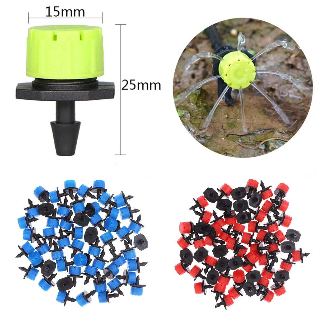 

100PCS 8 Hole Adjustable Irrigation Dripper Sprinkler Emitter Dripper Micro Drip Irrigation Sprinkler For Garden Watering System