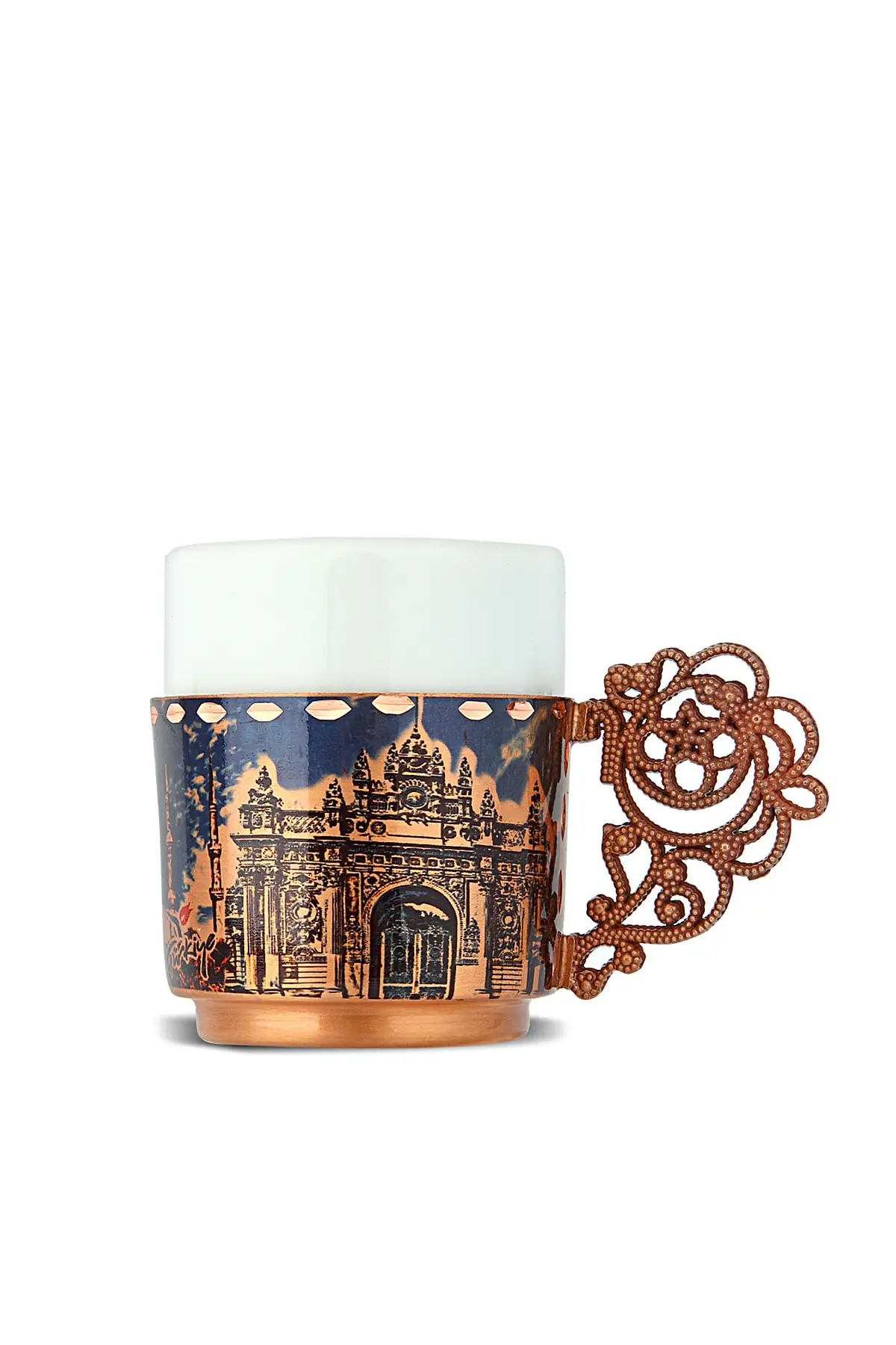 DOLBOVI Sultanahmet Mosque Themed 2 Personality Copper Coffee Set handmade espresso cup