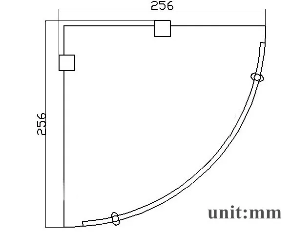 Modern Bathroom Accessories Products Solid Brass Chrome Finished corner Glass shelf GB012G-2