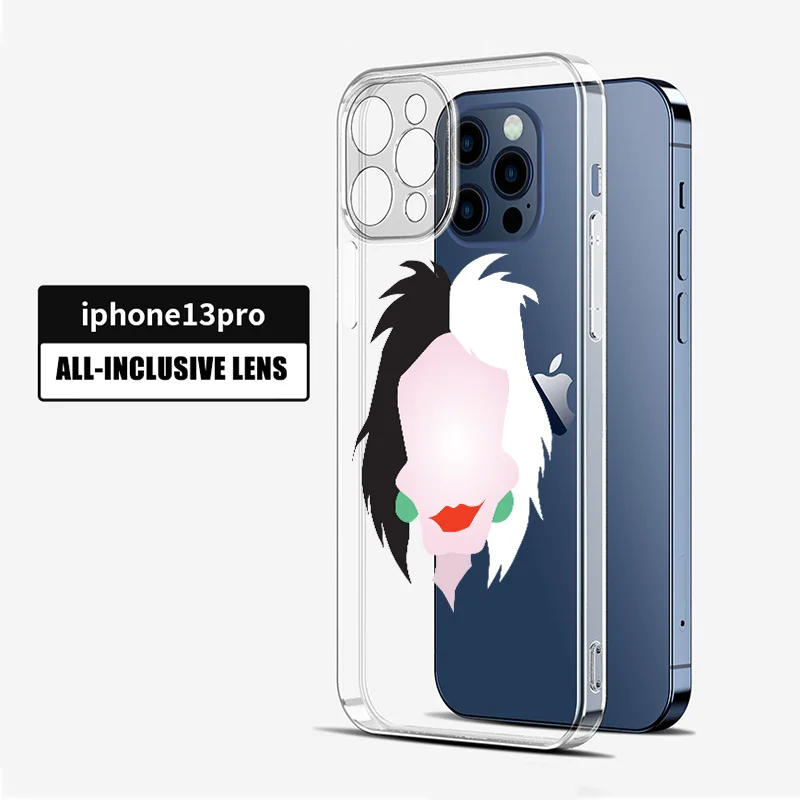 Disney villain queen For Apple iPhone 13 12 11 mini 8 7 6S 6 XS XR X 5 5S SE 2020 Pro Max Plus Transparent Soft Phone Case Capa