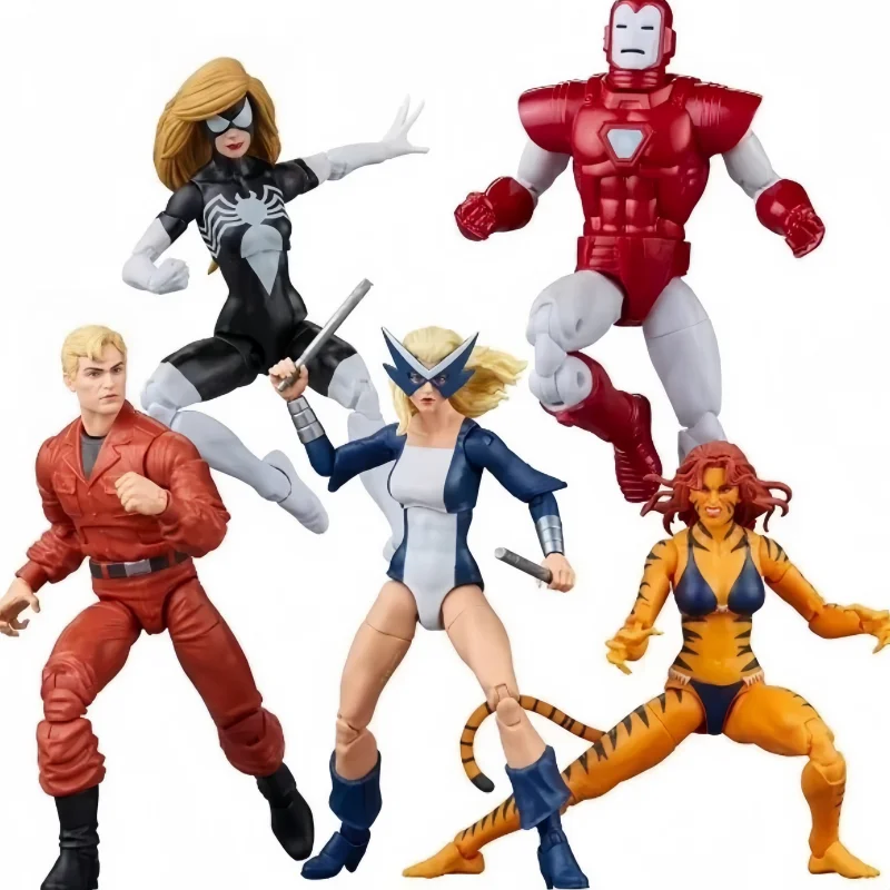

New Selling Legends West Coast Avengers Ironman Tigra Spider Woman Mockingbird Hank Pym 5pack 6" Action Figure Kid Toy Xmas Gift