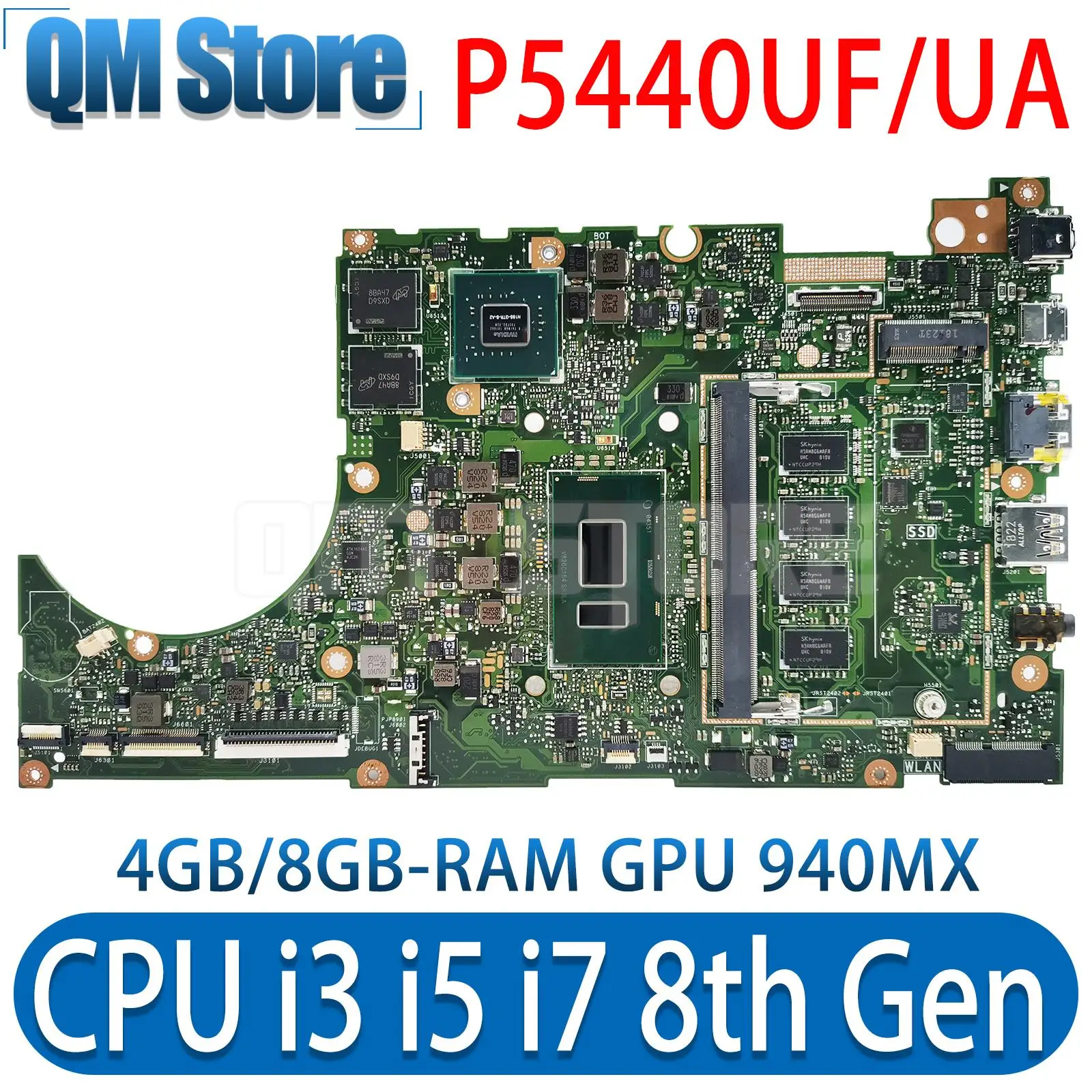 Imagem -01 - Placa-mãe do Portátil para Asus Experimtbook P5440ua P5340uf P5340ua P5240uf P5240ua P5240ua P5440u P5340u i3 i5 i7 8ª Geração