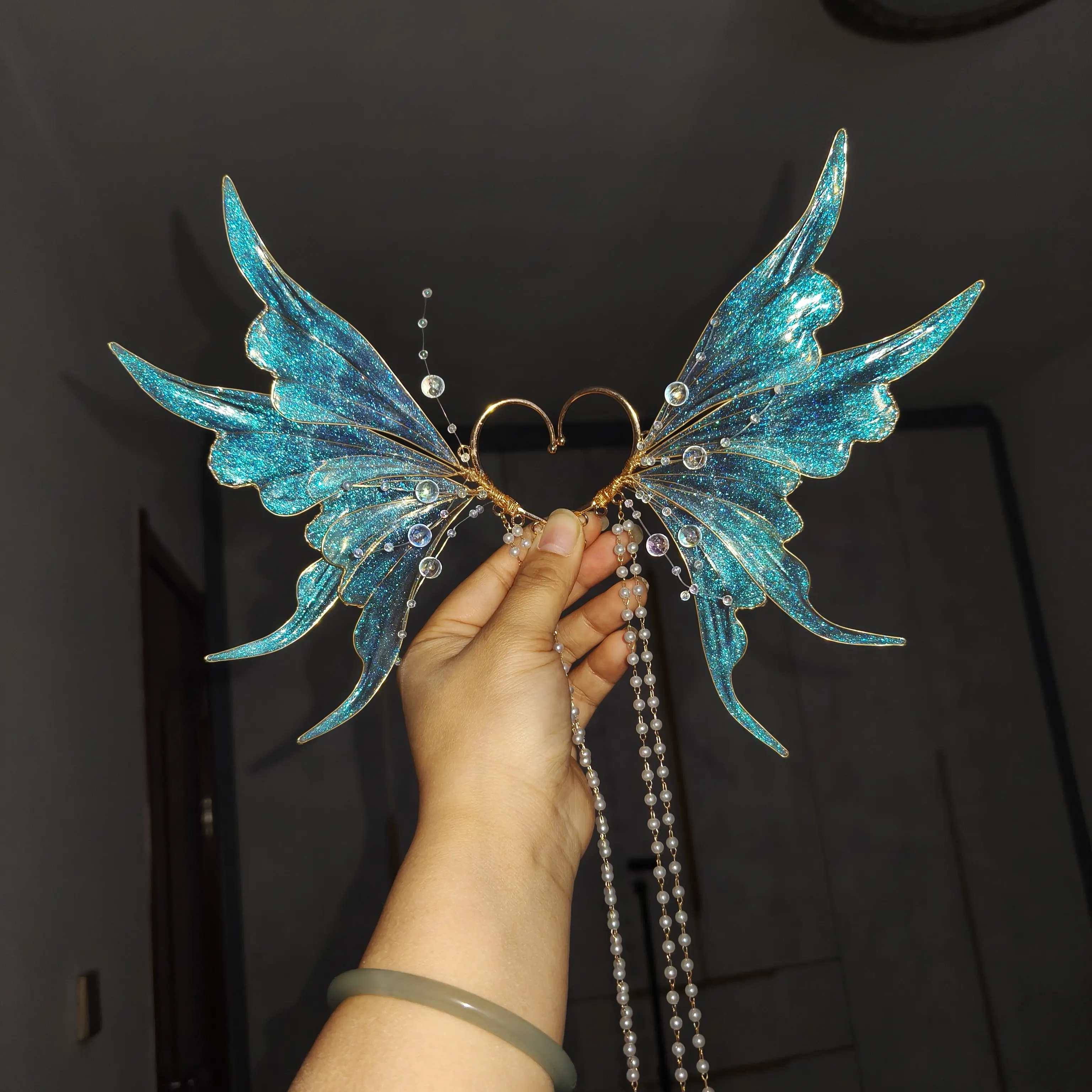 Butterfly Ear Hair Crown Super Fairy Mermaid Headdress Mackerel Ear Mackerel Hair Crown Accessories Flower Making Liquid