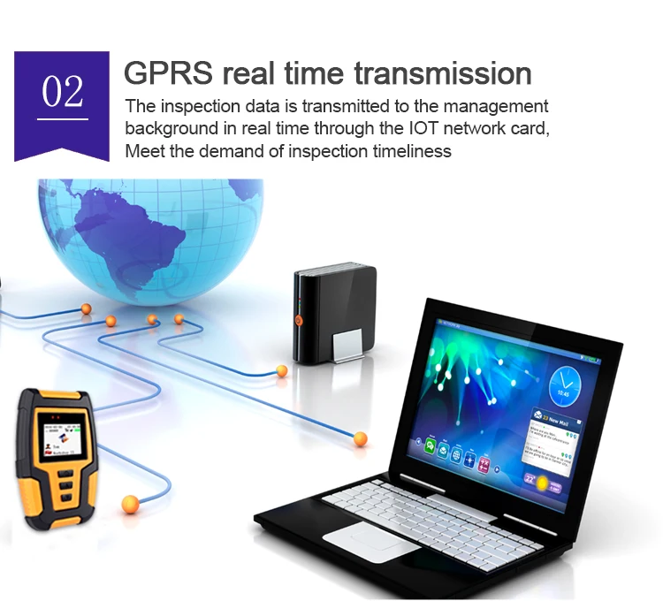 نظام جولة الحراسة RFID مادة ABS مراقبة الدوريات عبر الإنترنت، الوصول إلى بصمات الأصابع، تطبيق الأمان الواقي #5