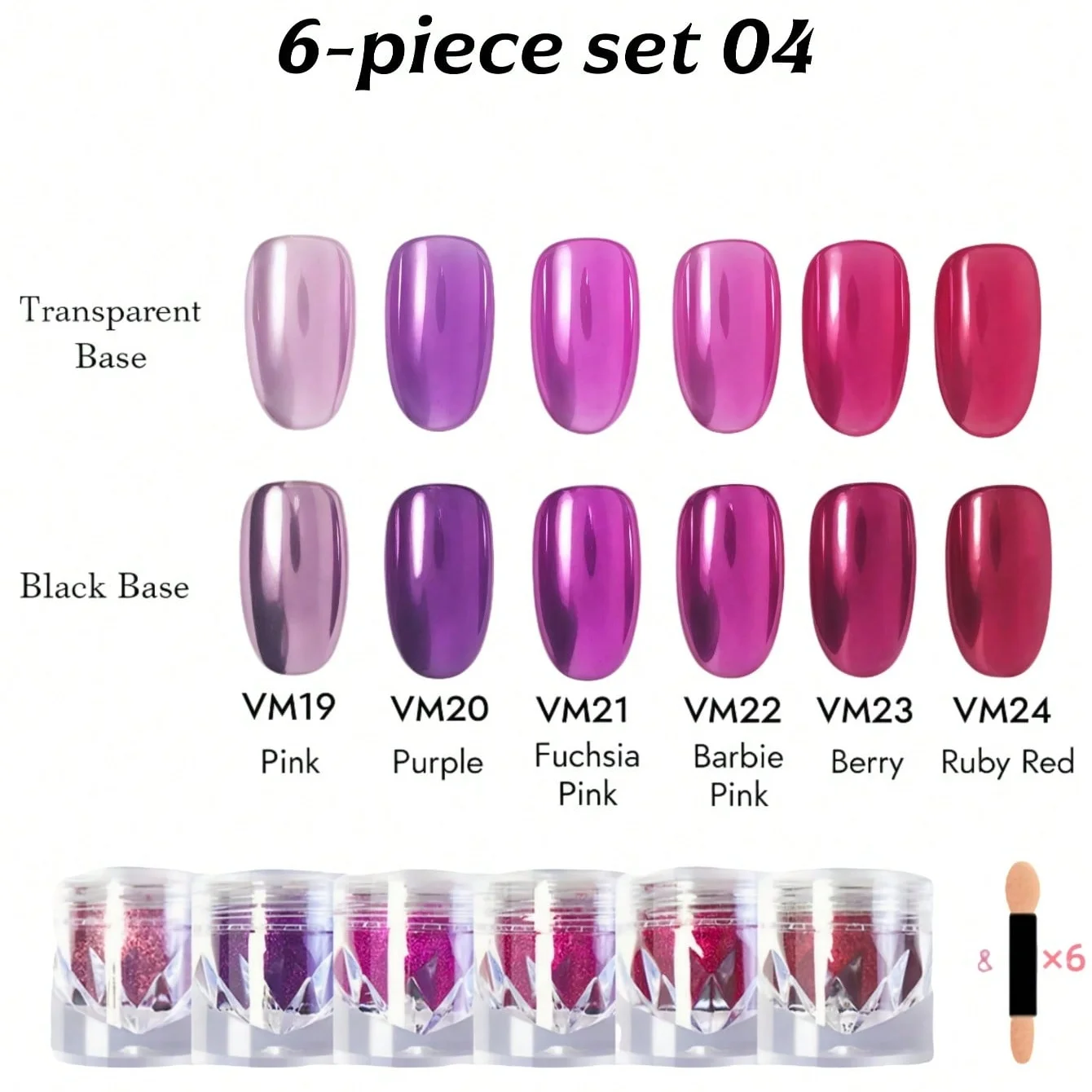 1/8 stuks hoge diamant fles magische spiegel poeder zilver rose goud heldere wrijving coating nagellak lijm nail art creatie K2Y ﻿