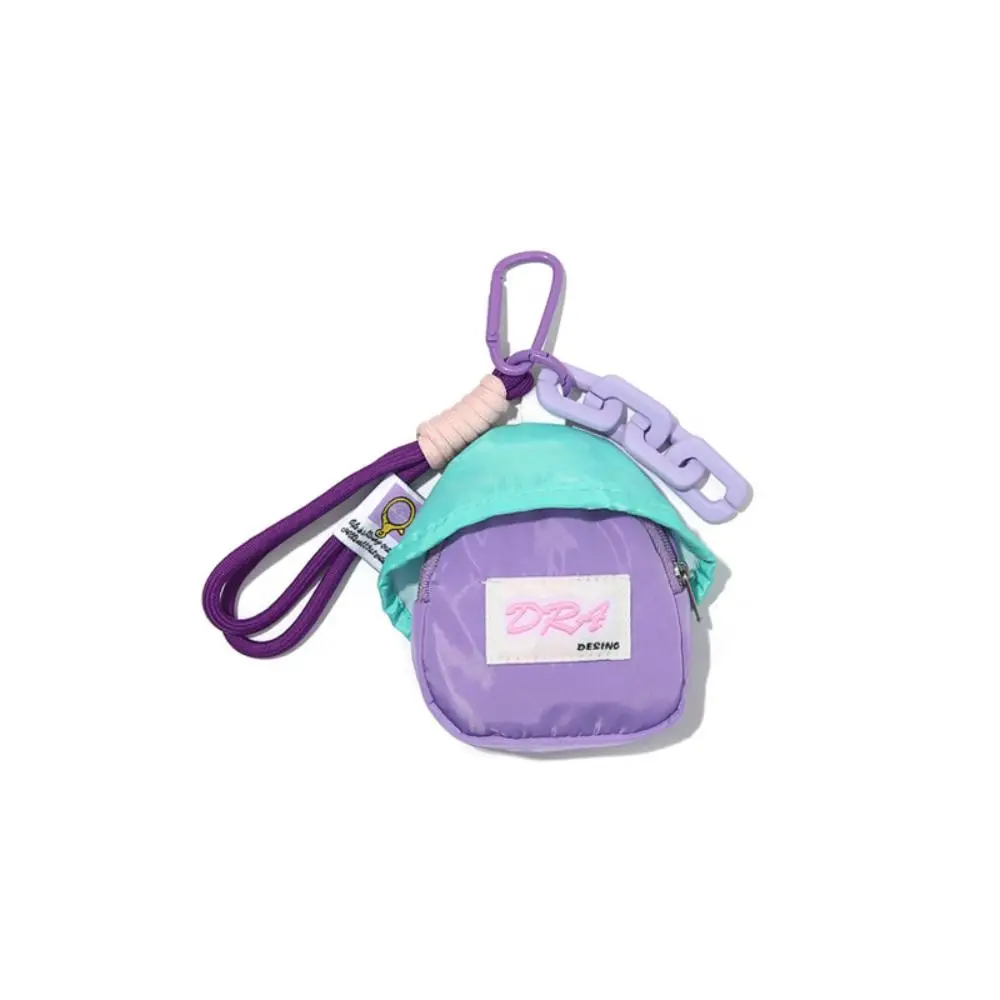 Mini monedero creativo de Color macarrón, colgante para mochila, llavero antipérdida, billetera, bolsa para auriculares duradera portátil para exteriores