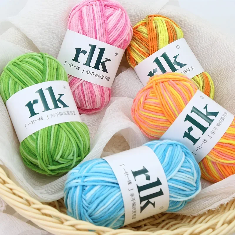 50g 5 Strand Milk Cotton Knitting Yarn Wool Dyed Fancy Medium Coarse Wool Manual DIY Cotton Yarn Wrapped Baby Himalaya crochê