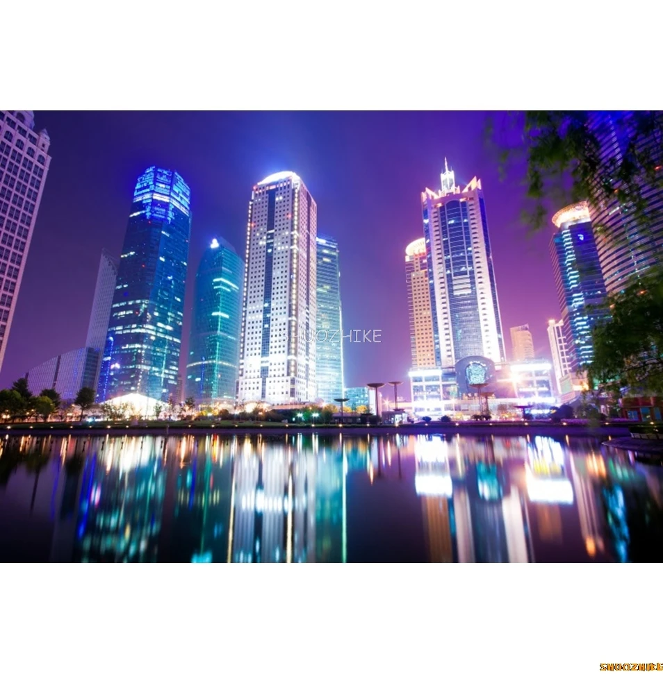 مباني المدينة الحديثة خلفية الفن العمارة للأطفال الكبار السفر صورة التصوير خلفية ديكور راية صور استوديو الدعامة