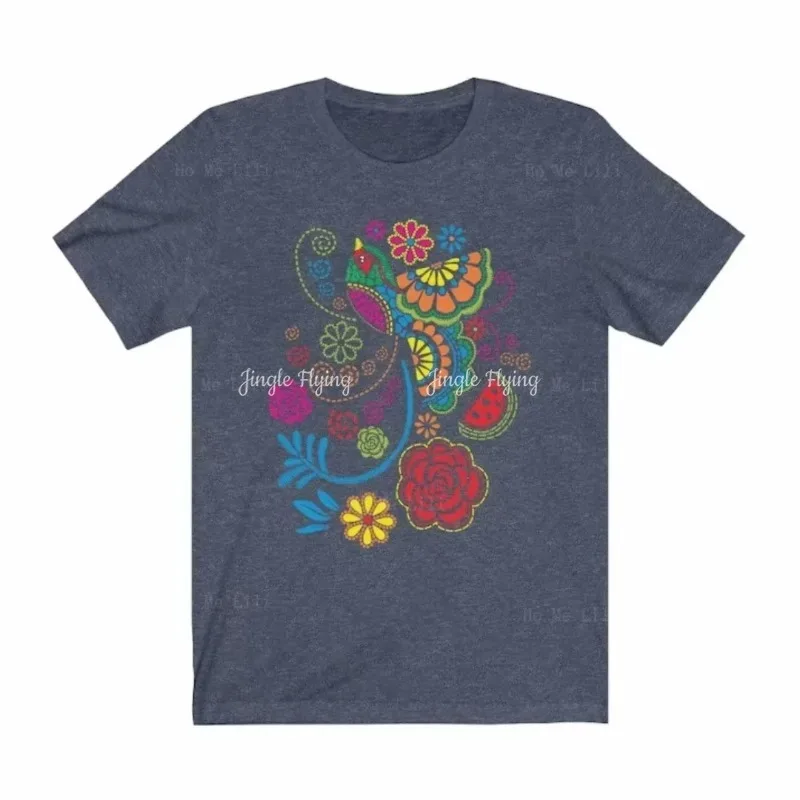 Camiseta de México para mujer, camisa estampada, regalo para amantes de los pájaros, camiseta artística mexicana Latina Blusa Mexicana Artesanias personalizada