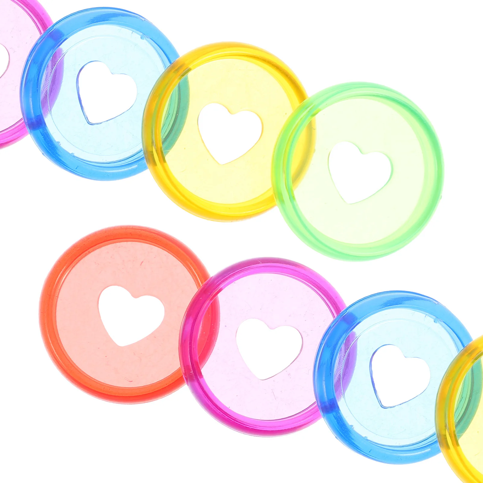 25 pezzi di dischi colorati per raccoglitori a forma di cuore, in plastica ABS, per rilegatura, dischi rotondi di ricambio per pianificatori, quaderni, ufficio a fogli mobili