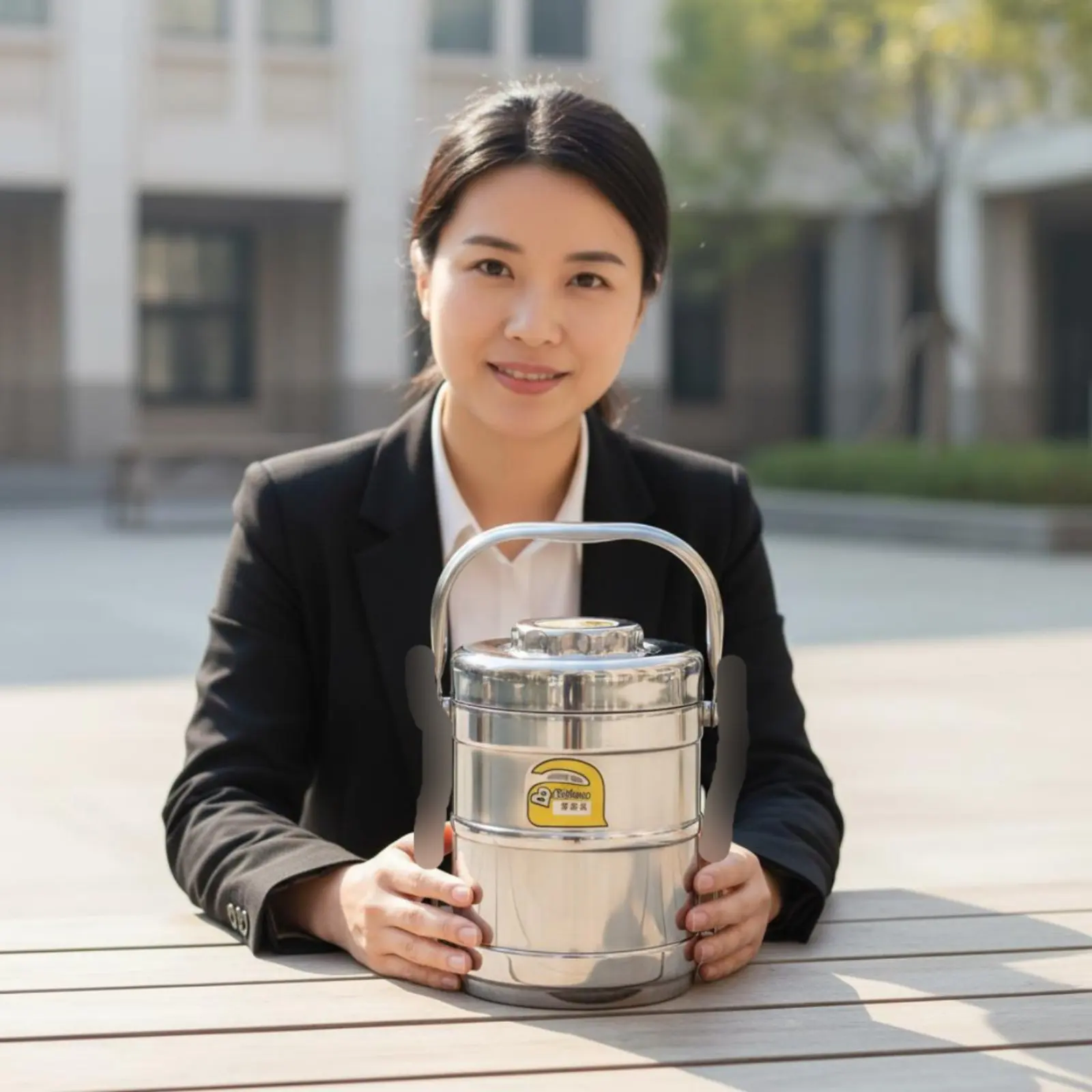 

Stainless Steel Thermal Lunch Box Large Capacity Insulated Food Container Multi-Compartment Bento Box Included for Adults