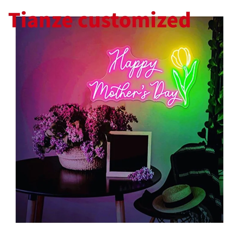 (customized)Winbo Custom Neon Sign 2024 Happy Valentines  Mother's Day Electronic LED Neon Sign Lights