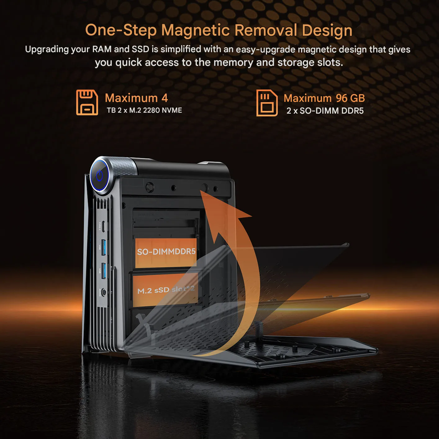 كمبيوتر ACEMAGIC MINI AMD Ryzen 7 8745HS 32GB RAM 1TB SSD Windows 11 Pro كمبيوتر صغير Wifi6 BT5.2 مع ضوء RGB 4K شاشة ثلاثية