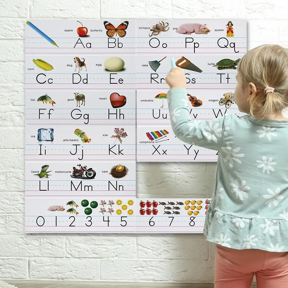 알파벳 게시판 세트 유치원 편지 학습 카드 벽 교육 학습 카드 조기 학교 장식