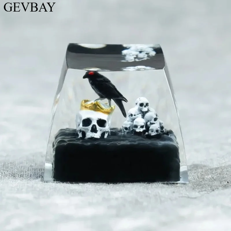 Creative Translucent 3D Skull Crow ESC Keycap Cherry Cross Axis Mechanical Gaming Keyboard Decor Gift