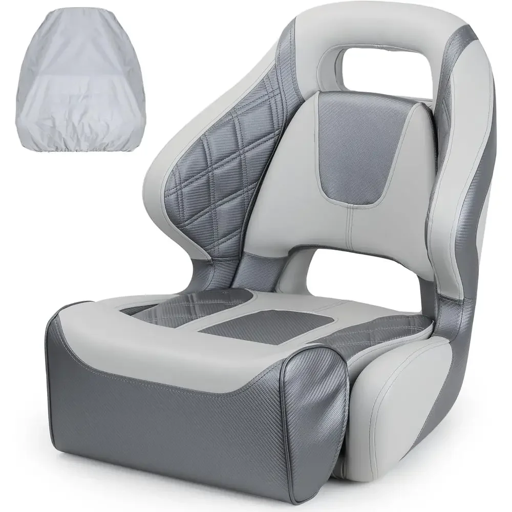 

Luxury Pontoon Bucket Seat with Sports Bolster and Seat Cover, Light Grey/Charcoal