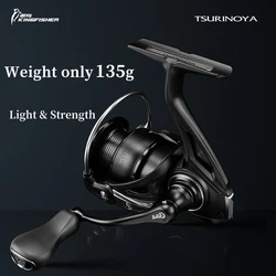TSURINOYA Spinning Reel KINGFISHER Ultralight Trout 800S 1000 1500 1500S Bait Finesse Ajing Carbon Fishing Reel Shallow Spool