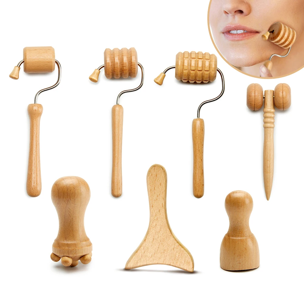 Face Massager Wood Therapy Facial Lifting Maderoterapia Gua Sha Wrinkle Remover Skin Scraper Anti Cellulite Neck Lift Tool