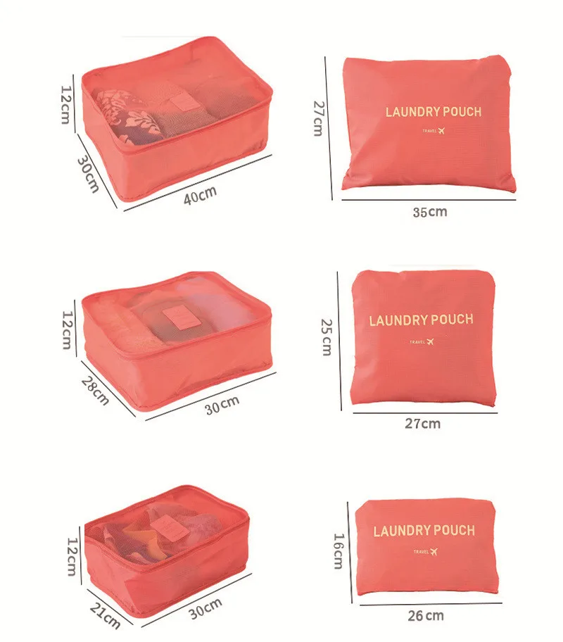 Reise-Aufbewahrungstasche, sechsteiliges Set, Gepäck, Kleidung, Sortiertasche, Geschäftsreise-Kleidung, Schuhe, Unterwäsche, Verpackung, Aufbewahrungstasche – Detail 1
