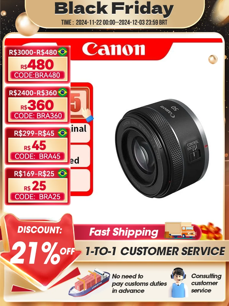 Canon RF 50MM F1.8 STM Lens Full Frame Mirrorless Camera Lens Wide-Angle Autofocus Prime Lens For R RP R5 R6 Lens 50 1.8