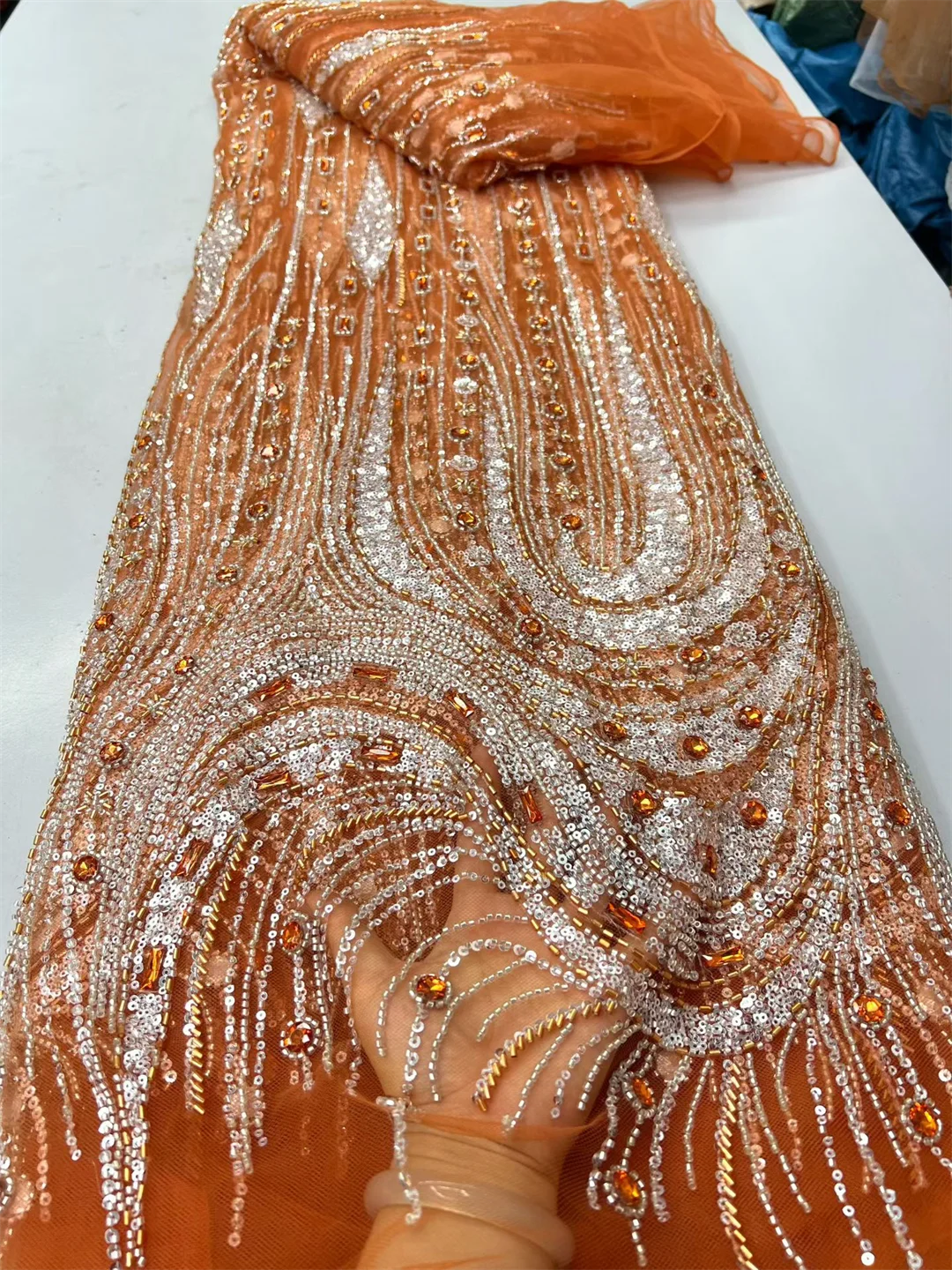Glitter Tablecloth - 2026 New Design Nigerian Diamond Beaded