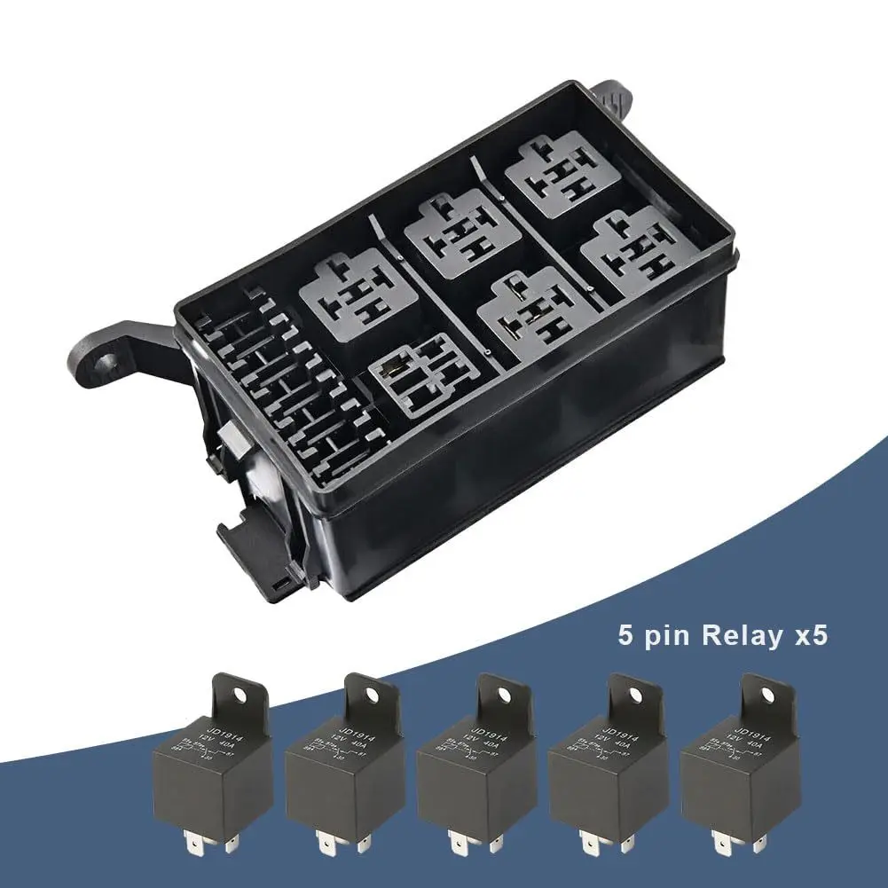 Automotive relay fuse box 12V/24V modified for automotive use with wire harness fuse box, automotive 6-way fuse box