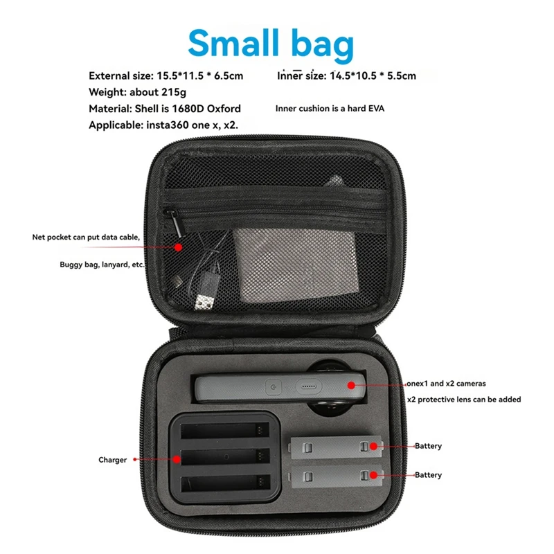 Умный дорожный чехол для Insta360 X3 X2, портативная сумка для хранения, водонепроницаемая защитная коробка