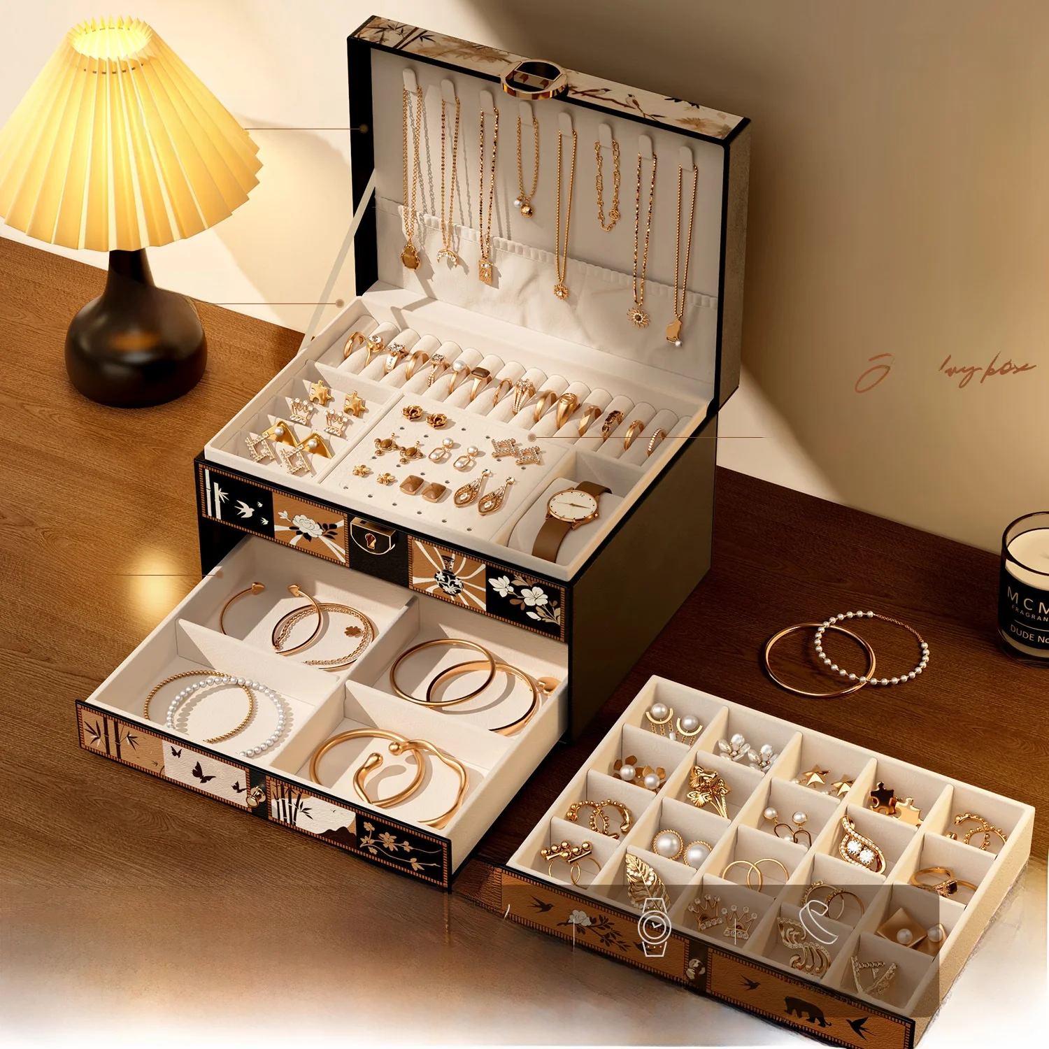 new-gold-style-jewelry-storage-box-earring-ring-necklace-organizer-high-end-elegant-leather-jewelry-box-for-bedroom