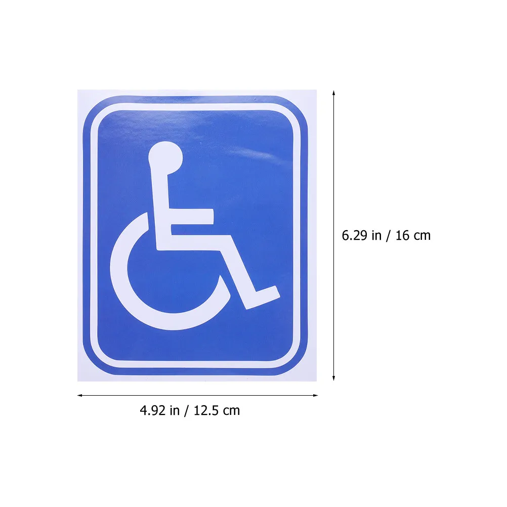 4Pcs Disabled Wheelchair Sign Sticker Adhesive Disability Symbol Decal Flexible Long Life for Elevator Restroom Door Car Window view 3