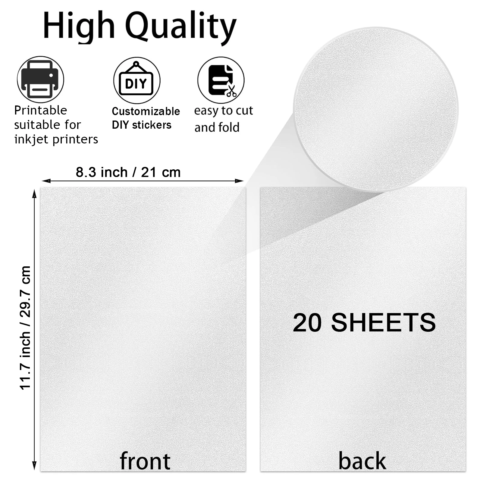 20 Sheets A4 Size Frosted Glit - огляд і ціна Commercial Vinyl Printing