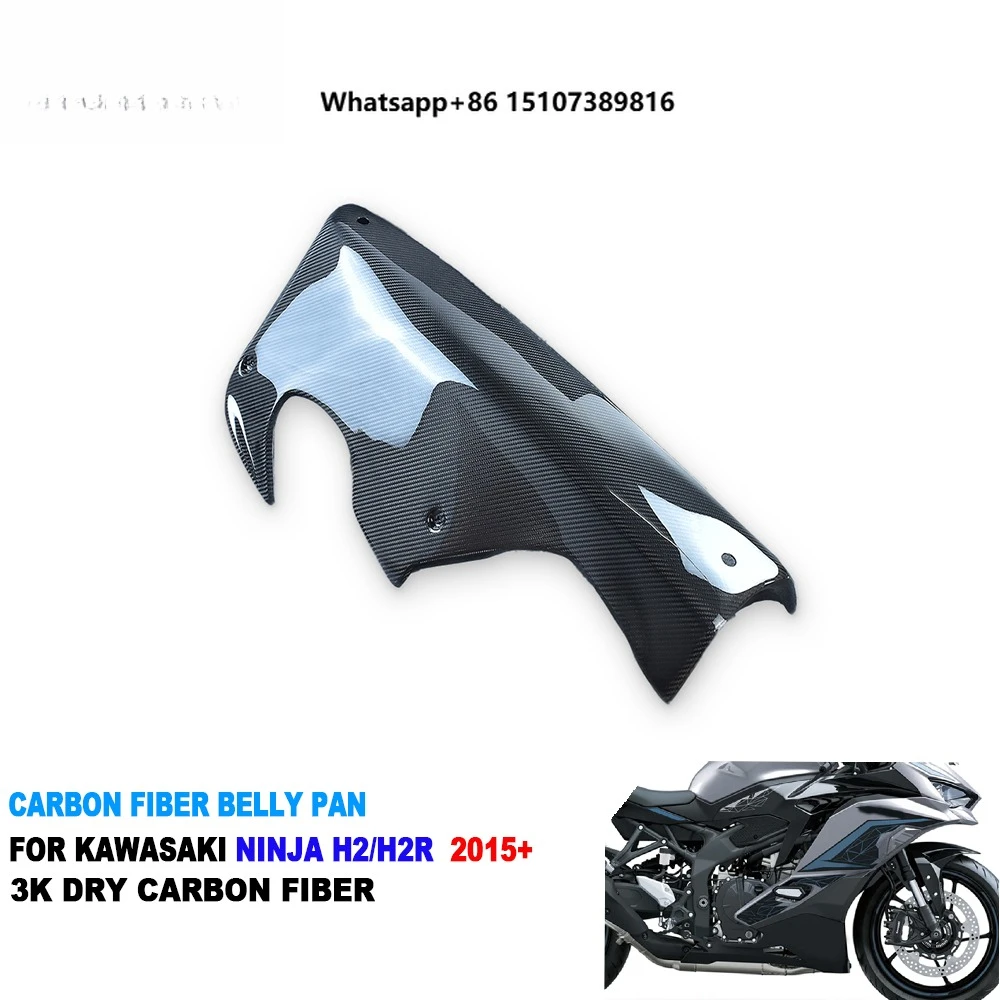 

100% Full 3K Dry Carbon Fiber Motorcycle Lower Belly Pan Fairings for Ninja H2 H2R 2015+