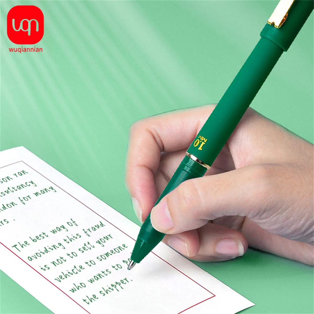 1pc/3pcs Green Ink Gel Pen, 1.0mm,for Writing, Large Capacity Refill, Office Supplies Back To Sochool Stationery