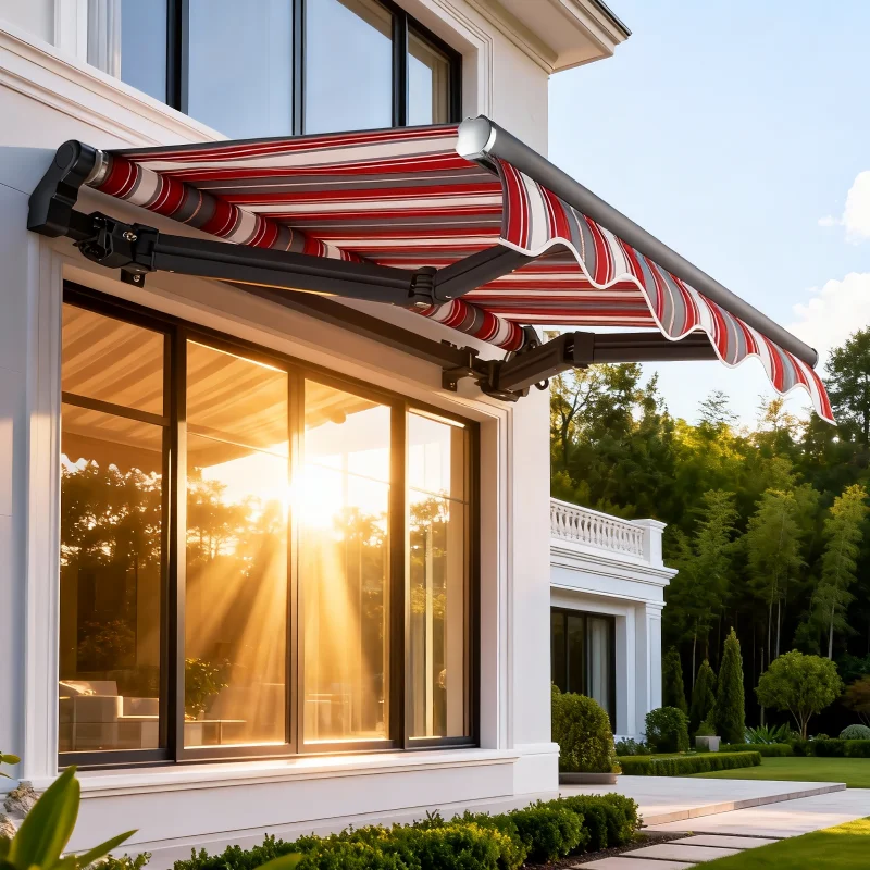 

ATV&UTVOutdoor Sunshade Automatic Retractable Side Awning with Remote Control Aluminum Rolling Door Canopy Waterproof Anti-UV