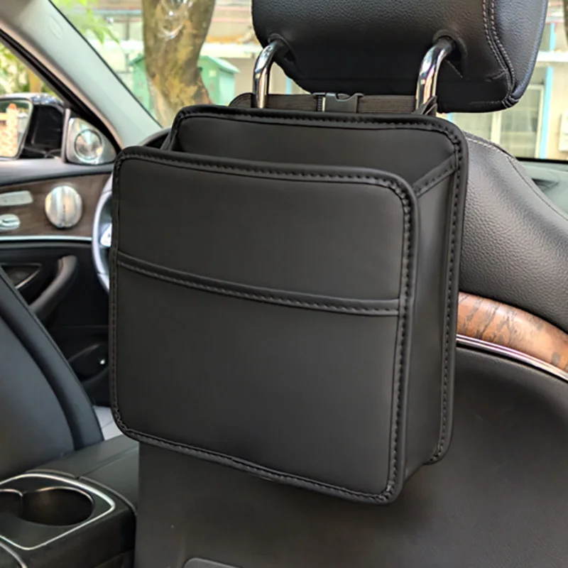 Car Organizer Multi-functional Car Seat Storage Bag Waterproof Hanging Car Seat Organizer Garbage Bag Suitable for Most Car
