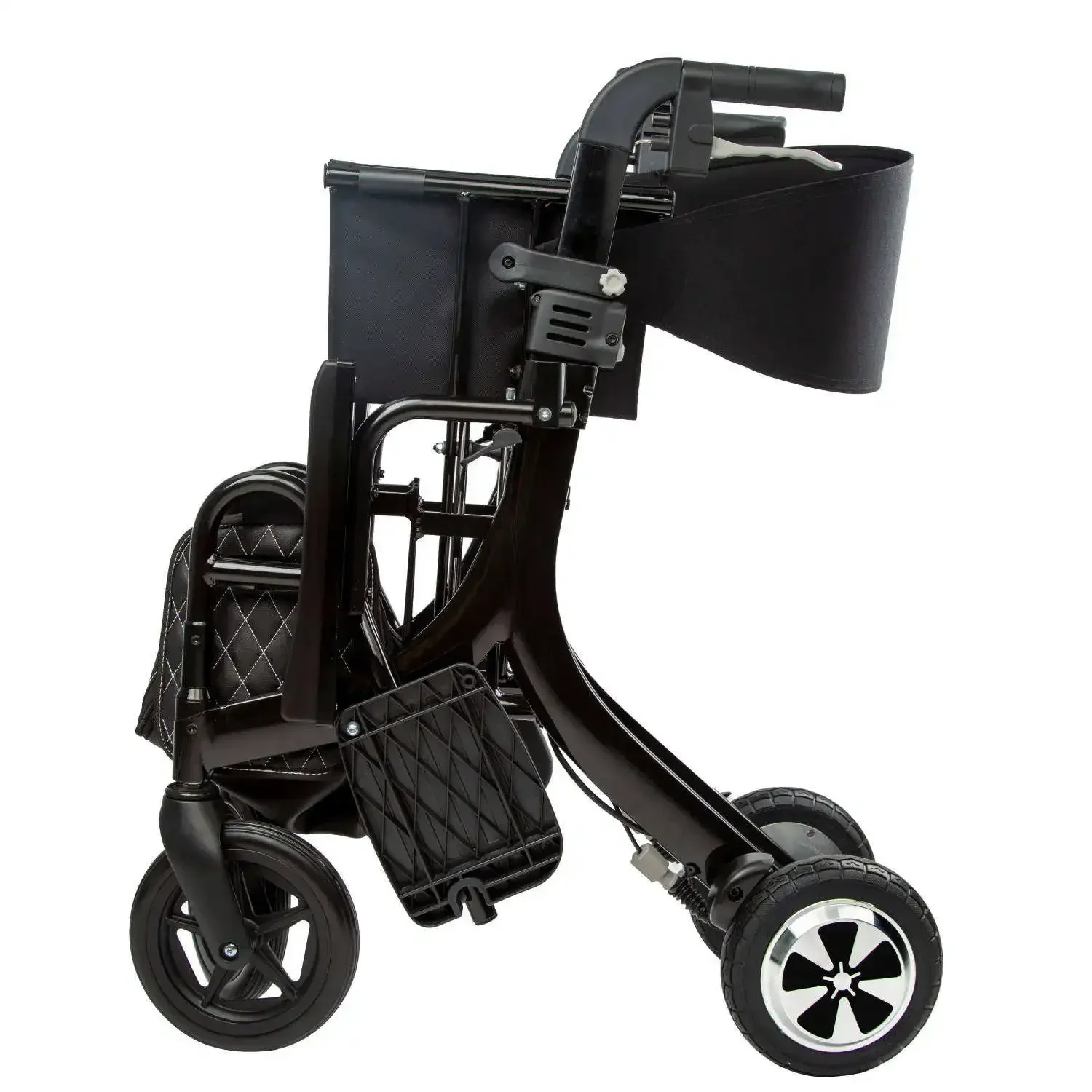 

Foldable All Terrain Walker with Seat outdoor Walker for Seniors with large 10" Pneumatic Tires for Prefect Comfort Handle