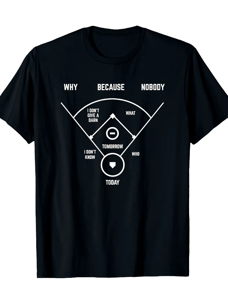 

Funny Who's On First Baseball Vintage Joke Baseball Dad design -100% cotton summer O-neck short sleeve printed men's T-shirt.