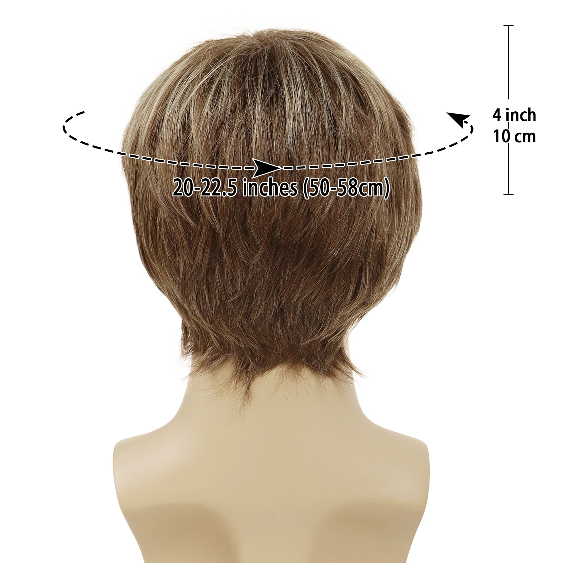 Men's Wig Natural Short Straight Synthetic Wigs for Male Mix Brown Highlight Wig with Side Bangs Daily Cosplay Party Halloween image 6