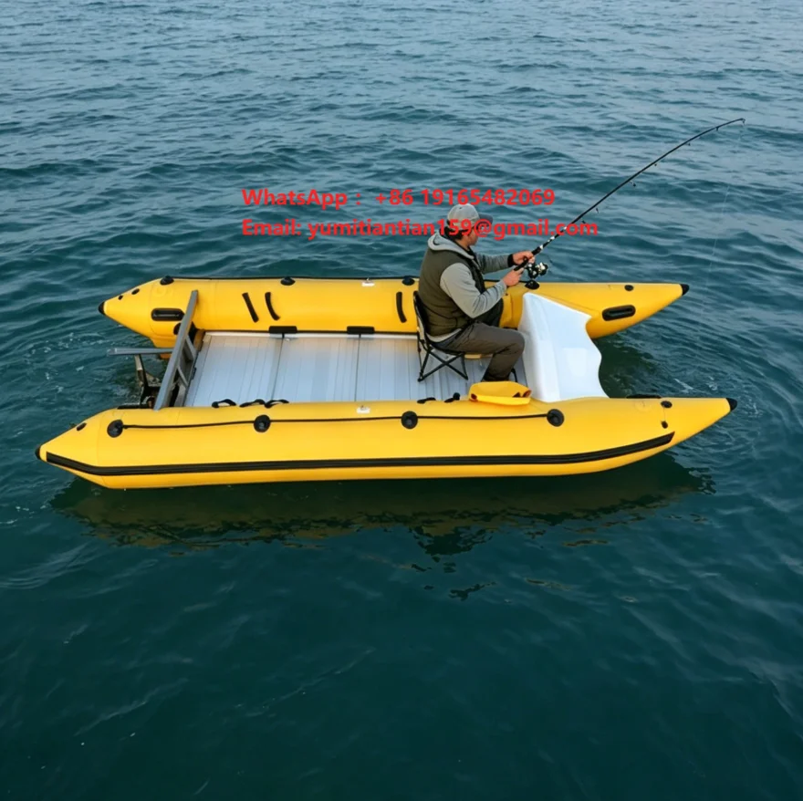 Top Sale High Speed Inflatable Boat Fishing Boat Rowing Catamaran Inflatable Boat