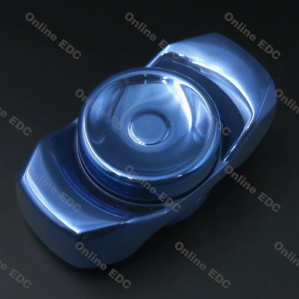 Jouets EDC d'occasion Spinmoon EDC deux feuilles Gyro Fidget Spinner titane bleu métal Fidget jouets pour adultes