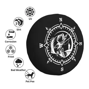 Tủ đựng lốp xe câu cá tùy chỉnh, 4WD, 4x4, SUV, trại, phiêu lưu, bảo vệ bánh xe cho Mitsubishi Pajero, 14 12 Bán hàng chính Pajero La bàn - №2